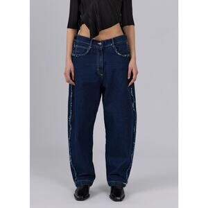 ESTHE Women's Low Rise Baggy Jeans Size M in Navy Denim